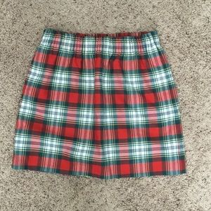 J. Crew elastic waist plaid skirt 40% wool